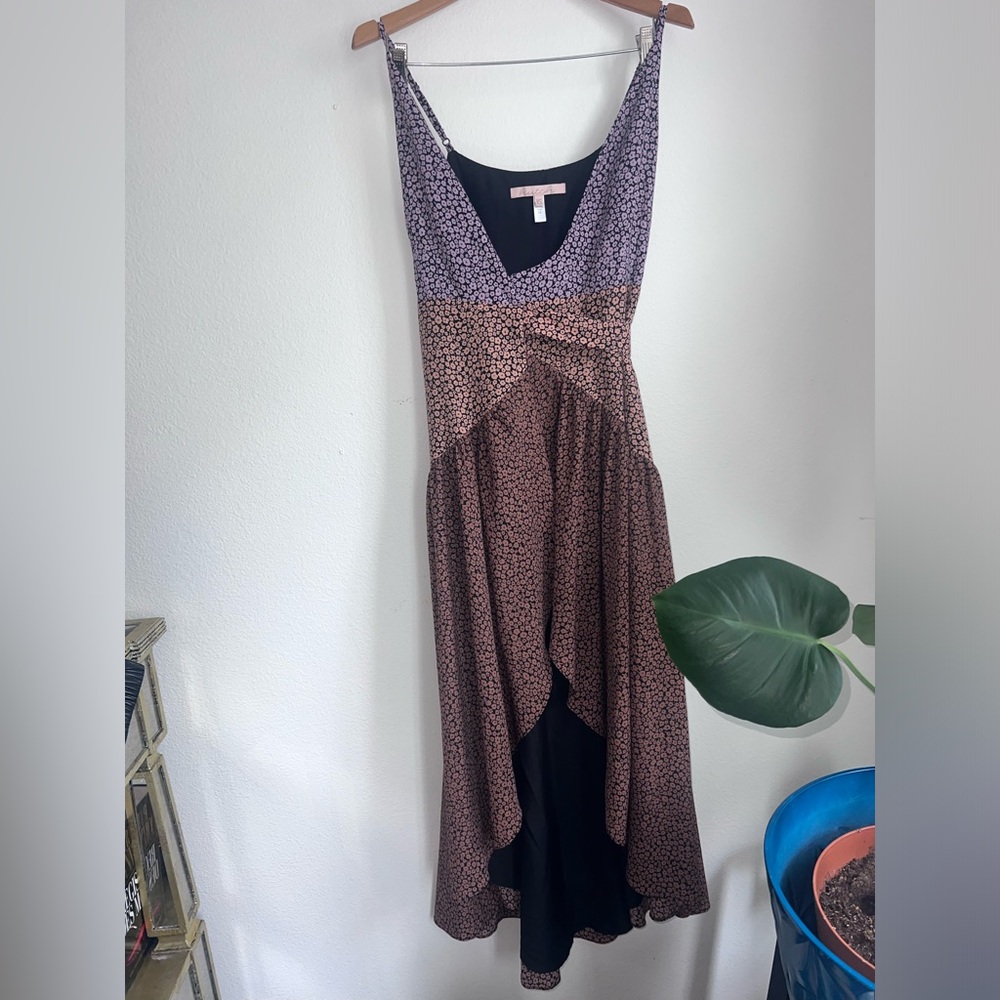 Anthropologie Hutch ELMA High Low Wrap Dress Pink/Peach/Copper XS - Picture 4 of 5